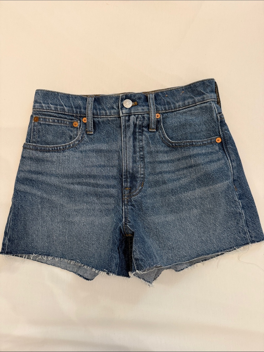 Madewell High-Rise Cutoff Denim Shorts - Blue